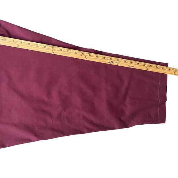 Lands' End Cropped Pants Capri Women 24W Burgundy Straight Leg Casual Cotton - Picture 8 of 13